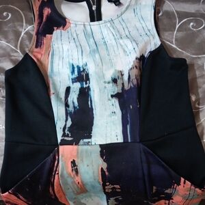 Mossimo Supply Co. Black and Multicolor Midi Dress